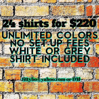 24 White Customized Shirts - Jittybo's Custom Clothing & Embroidery