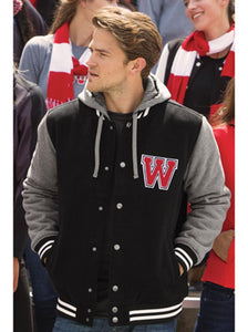 Custom Embroidered Men's Fleece Letterman Jacket Add Your Logo or Text - Jittybo's Custom Clothing & Embroidery