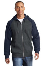 Load image into Gallery viewer, Custom Embroidered Raglan Colorblock Full-Zip Hooded Fleece Jacket Add Your Logo or Text - Jittybo&#39;s Custom Clothing &amp; Embroidery
