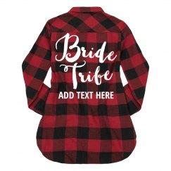 Custom EMBROIDERED Ladies PLAID Flannel ADD YOUR LOGO OR TEXT / Bridesmaid plaid shirt - Jittybo's Custom Clothing & Embroidery