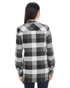 Custom EMBROIDERED Ladies PLAID Flannel ADD YOUR LOGO OR TEXT / Bridesmaid plaid shirt - Jittybo's Custom Clothing & Embroidery