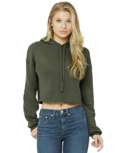 Load image into Gallery viewer, Custom Embroidered Womens Bella+Canvas Cropped Fleece Hoodie ADD your text or logo - Jittybo&#39;s Custom Clothing &amp; Embroidery
