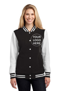 Custom Embroidered Womens Fleece Letterman Jacket Add Your Logo or Text - Jittybo's Custom Clothing & Embroidery