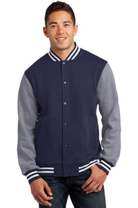 Custom Embroidered Men's Fleece Letterman Jacket Add Your Logo or Text - Jittybo's Custom Clothing & Embroidery