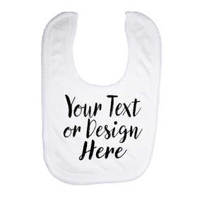 Custom Printed Rabbit Skin Infant Contrast Trim Terry Bib Add Your Logo or Text - Jittybo's Custom Clothing & Embroidery
