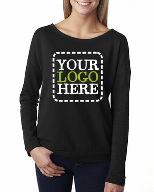 Custom Embroidered Womens French Terry Long-Sleeve Scoop Add Your Logo or Text - Jittybo's Custom Clothing & Embroidery