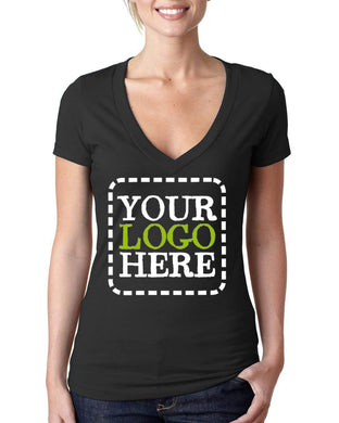 Custom Printed Womens V-Neck T-Shirt Add Your Logo or Text - Jittybo's Custom Clothing & Embroidery
