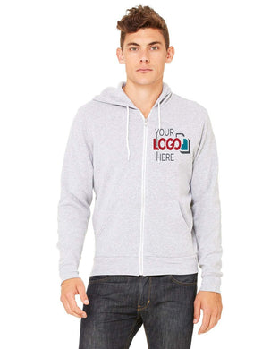 Custom Embroidered Printed Bella+Canvas Zip-Up Hoodies  Add Your Logo or Text - Jittybo's Custom Clothing & Embroidery