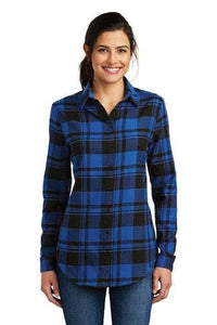 Custom EMBROIDERED Ladies PLAID Flannel ADD YOUR LOGO OR TEXT / Bridesmaid plaid shirt - Jittybo's Custom Clothing & Embroidery