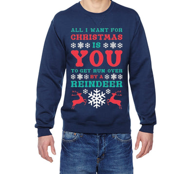Christmas Ugly Sweater ''Get Hit By Reindeer'' - Jittybo's Custom Clothing & Embroidery