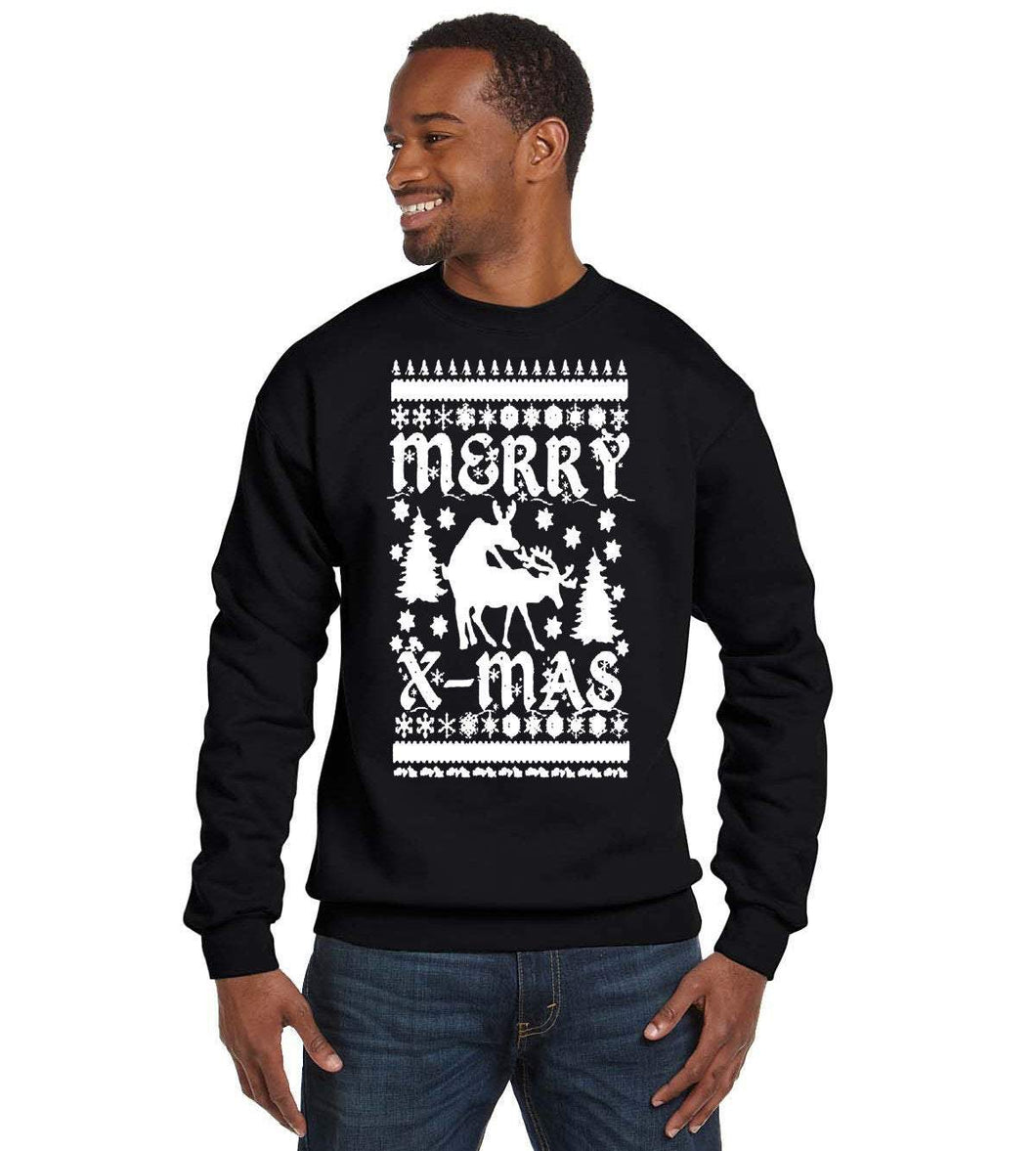 Christmas Ugly Sweater ''Merry Deer Humping X-Mas'' - Jittybo's Custom Clothing & Embroidery