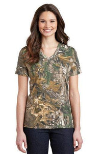 CUSTOM Embroidered Outdoors Realtree Ladies V-Neck T-Shirt - Jittybo's Custom Clothing & Embroidery