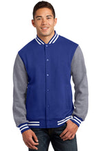 Cargar imagen en el visor de la galería, Custom Embroidered Men&#39;s Fleece Letterman Jacket Add Your Logo or Text - Jittybo&#39;s Custom Clothing &amp; Embroidery
