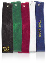 Load image into Gallery viewer, Custom Embroidered Grommeted Tri-Fold Golf Towel Add Your Logo or Text - Jittybo&#39;s Custom Clothing &amp; Embroidery
