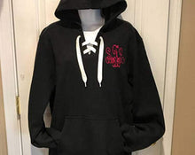 画像をギャラリービューアに読み込む, Custom Embroidered Lace Up Pullover Hooded Sweatshirt - Jittybo&#39;s Custom Clothing &amp; Embroidery
