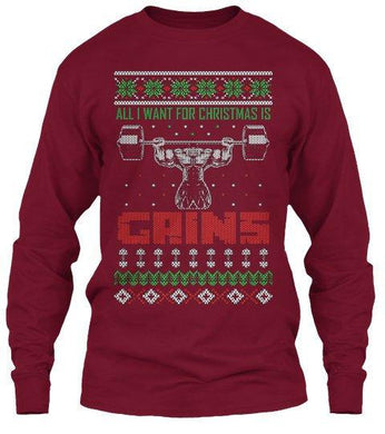 Christmas Ugly Sweater (Gains/Gym) - Jittybo's Custom Clothing & Embroidery