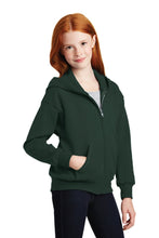 Load image into Gallery viewer, Custom Embroidered Youth Full-Zip Hooded Sweatshirt Add Your Logo or Text - Jittybo&#39;s Custom Clothing &amp; Embroidery
