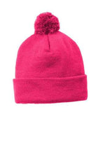 Cargar imagen en el visor de la galería, CUSTOM Embroidered Solid Pom Pom Beanie - Jittybo&#39;s Custom Clothing &amp; Embroidery
