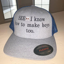 Cargar imagen en el visor de la galería, Custom Embroidered Flexfit Trucker Hat Add your logo or text - Jittybo&#39;s Custom Clothing &amp; Embroidery

