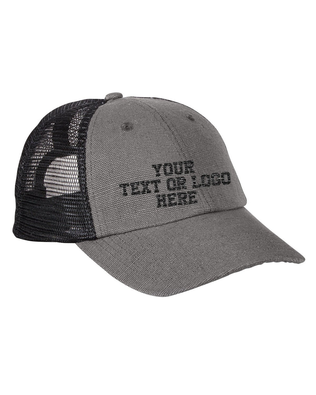 CUSTOM Embroidered Hemp Washed Soft Mesh Trucker Hat - Jittybo's Custom Clothing & Embroidery